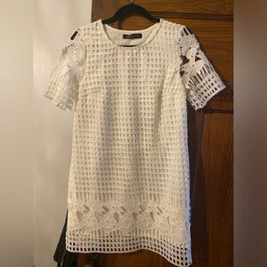 White lace bridal shower dress